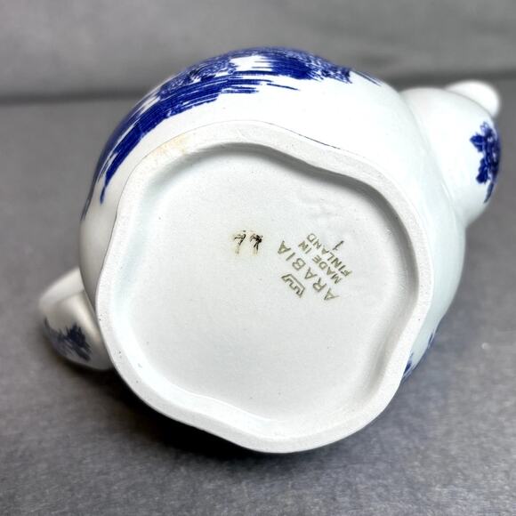 Arabia of Finland Vintage Coffee Tea Pot Creamer Blue Castle - Picture 10 of 10